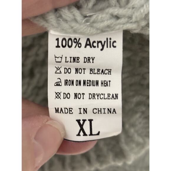 Miss Sparkling Open Knit Oversized Cardigan Sweater, Size XL - Picture 5 of 5